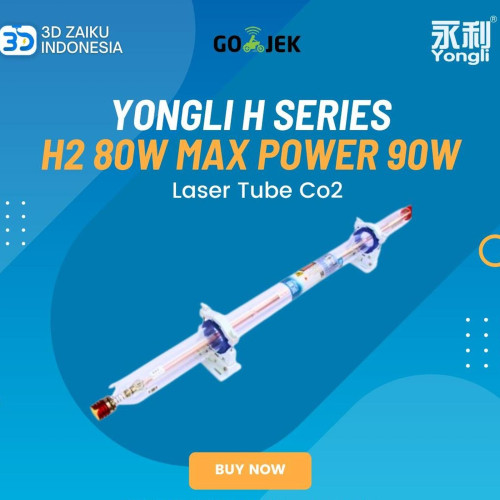 Original Yongli CO2 Laser Tube H2 80W MAX Power 90W